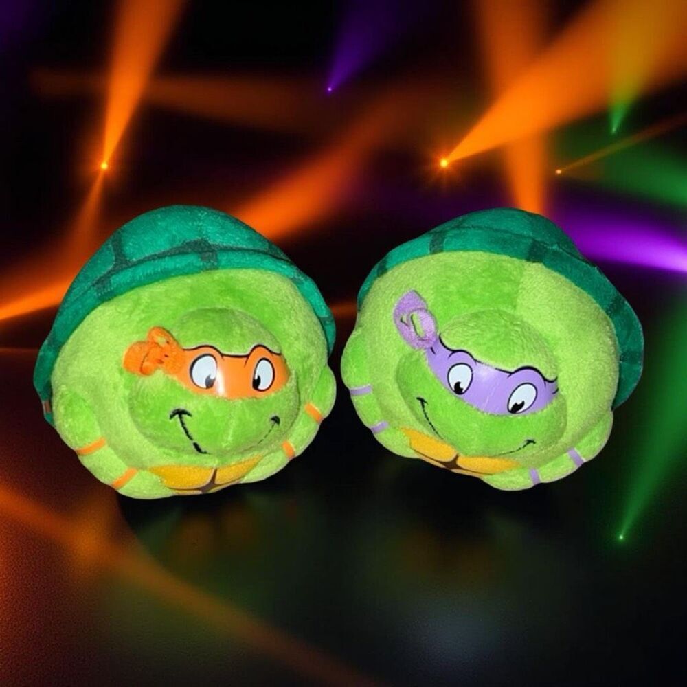 Ty Benie Ballz Teenage Mutant Ninja Turtles Michelango & Donatelllo Plush P26